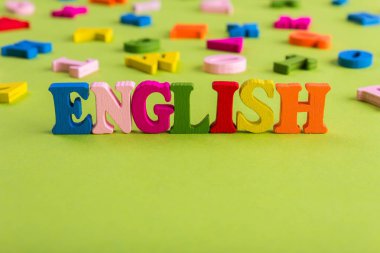 Word, İngilizce alfabenin renk ahşap harflerin