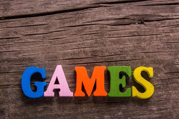 Games word made of wooden letters — Stock Photo, Image