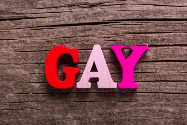 Homo word gemaakt van houten letters — Stockfoto