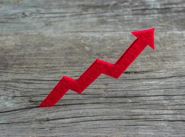 Red graph growth — Stock Photo, Image