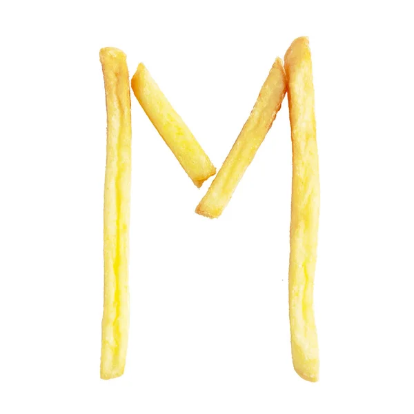 Buchstabe m aus Pommes frites — Stockfoto