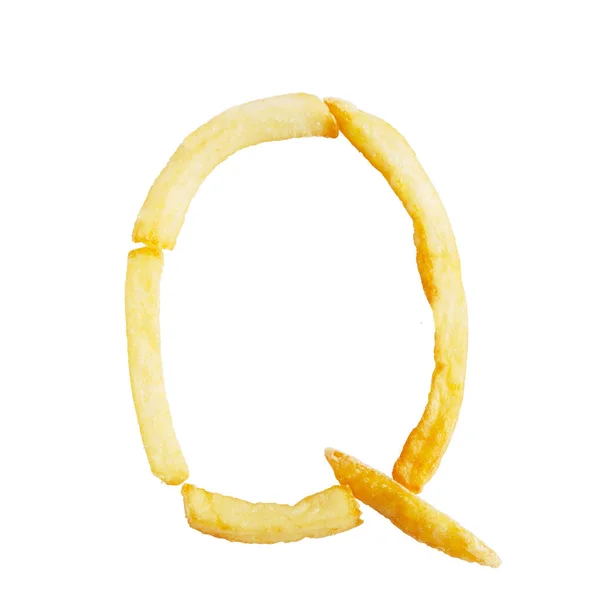 Buchstabe q aus Pommes frites — Stockfoto