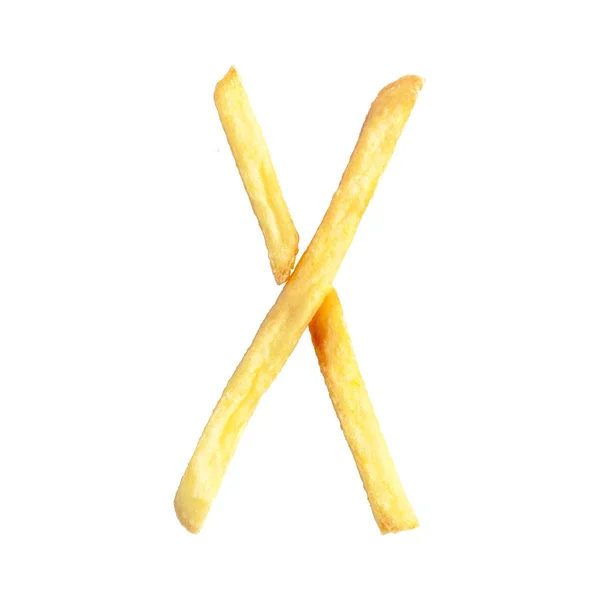 Γράμμα X από τηγανιτές πατάτες — Φωτογραφία Αρχείου