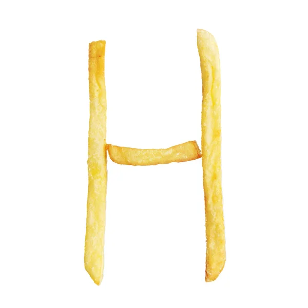 Carta H feita de batatas fritas — Fotografia de Stock