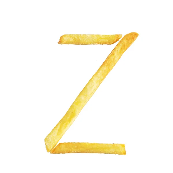 Carta Z feita de batatas fritas — Fotografia de Stock