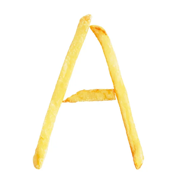 Літери A з французьким картоплею — стокове фото