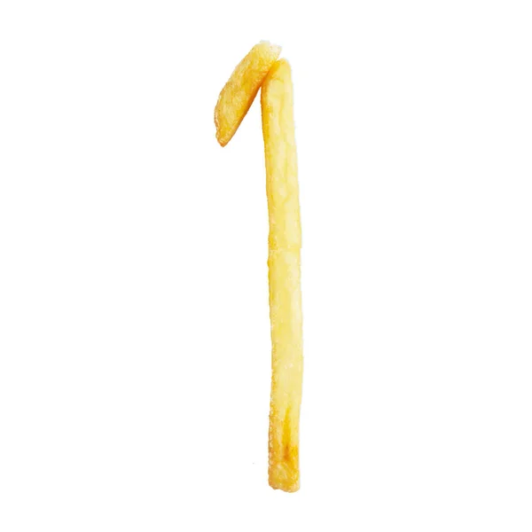 Patates kızartması bir 1 sembolü yaptı — Stok fotoğraf