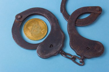 Kelepçe ile para bitcoin ve suç için ceza
