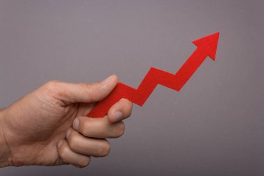 Graph grafiği elinde büyümek. Başarı sizin ellerinizde. Re