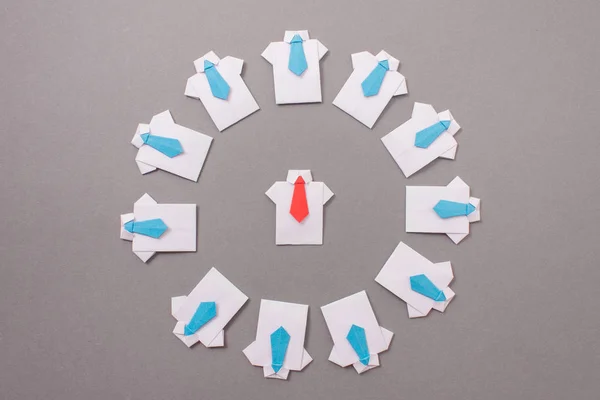 Ufficiali Camicia Cravatta Carta Origami Copia Spazio Testo — Foto Stock