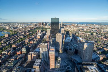 Cityscape gökdelenler ile Boston City, Amerika Birleşik Devletleri (Üstten Görünüm)