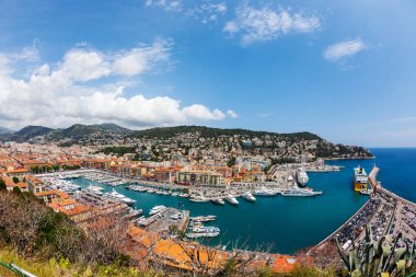 Yatlar Nice, French Riviera, Fransa ile bağlantı noktasının Üstten Görünüm