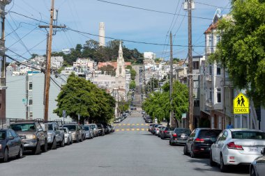 San Francisco, ABD - 5 Mayıs 2014: San Francisco sokak görünümü