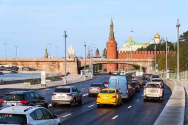 sabah trafik Kremlin setin sokak üzerinde
