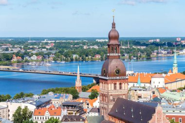 Old Town, Riga, Letonya Hava görünümünü