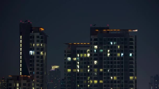 Night, time lapse, business — стоковое видео