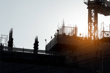 İnşaat, siluet, arka plan