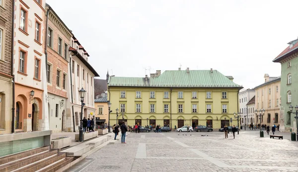 Cracovie Pologne Février 2020 Élégants Bâtiments Historiques Sur Maly Rynek — Photo