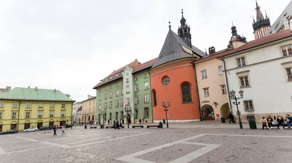 Cracovie Pologne Février 2020 Élégants Bâtiments Historiques Sur Maly Rynek — Photo