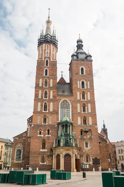 Basilique Sainte Marie Sur Place Principale Cracovie Centre Historique Pologne — Photo