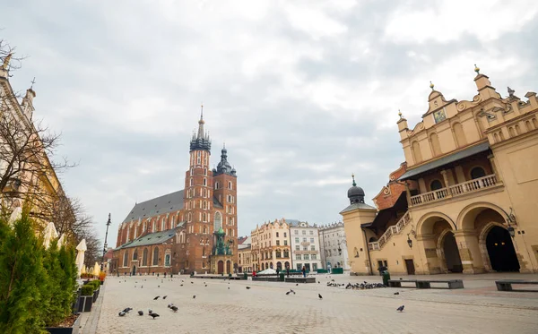 Basilique Sainte Marie Sur Place Principale Cracovie Centre Historique Pologne — Photo