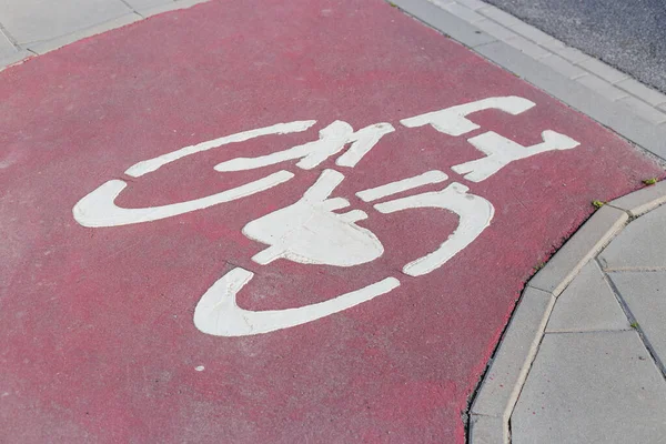 Bicicleta Señalización Camino —  Fotos de Stock