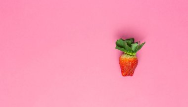 Büyük Çilek pembe arka planda izole edilmiş. Taze böğürtlen düzlüğü. Yaratıcı Minimal Gıda Konsepti.