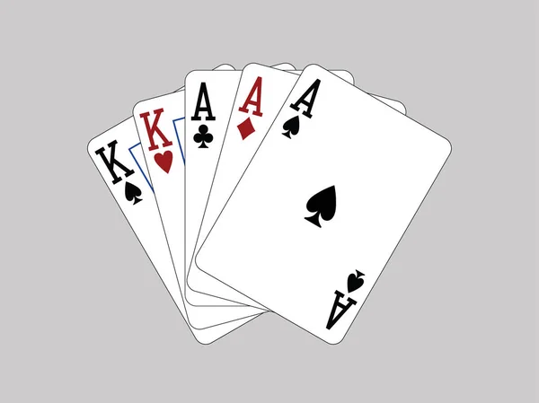 카드 놀이-풀 하우스 — 스톡 벡터