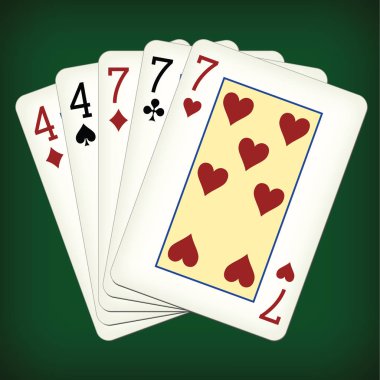 Full house - iskambil illüstrasyon vektör