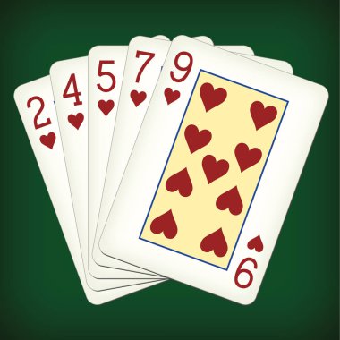 Floş kalplerin - iskambil kartları vektör çizim