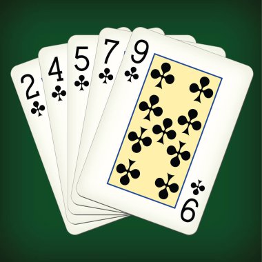 Kulüpleri - kartları vektör çizim oynarken bellek temizleme