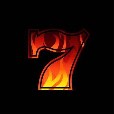 Slot makinesi 7 renk yanan illüstrasyon vektör