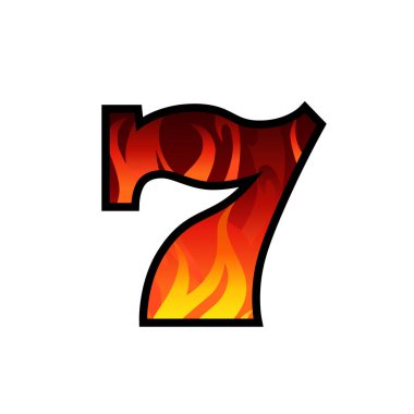 Slot makinesi 7 renk yanan illüstrasyon vektör