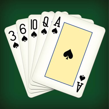 Floş maça - iskambil kartları vektör çizim