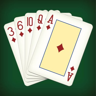 Floş elmas - iskambil kartları vektör çizim