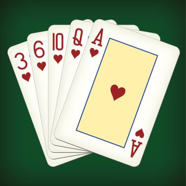 Floş kalplerin - iskambil kartları vektör çizim