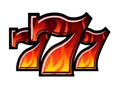 Üç Kişilik şanslı yanan yedili vektör çizim