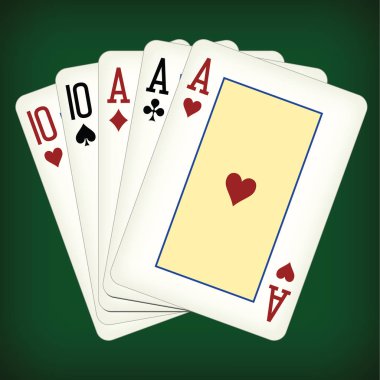 Full house - iskambil illüstrasyon vektör