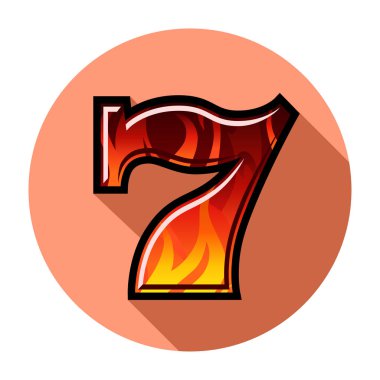 Slot makinesi 7 renk yanan illüstrasyon vektör