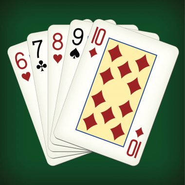 Düz gelen altı on - illüstrasyon iskambil vektör