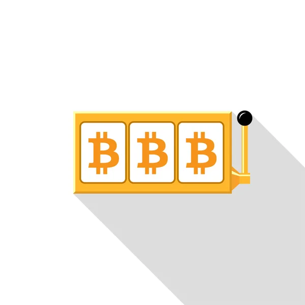 Bitcoin ranura carretes icono vector ilustración — Vector de stock