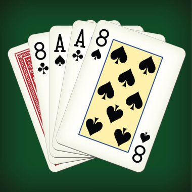 Kartları vektör çizim oynarken el - ölü insan