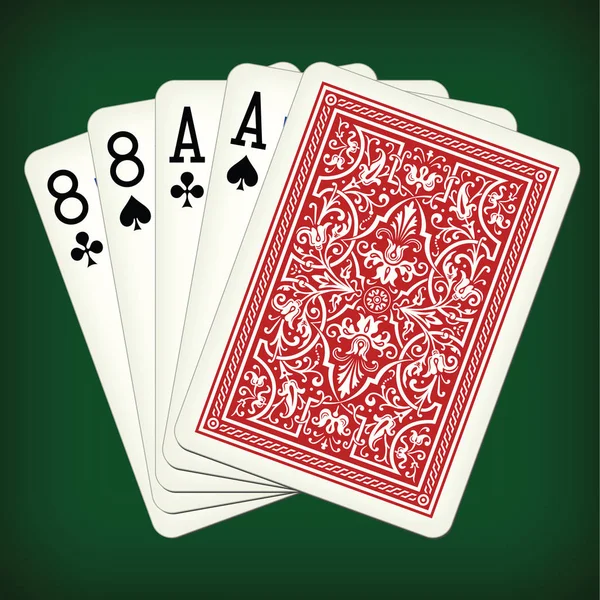 Mão do Deadman - ilustração vetorial de cartas de baralho —  Vetores de Stock