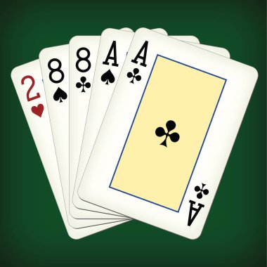 Kartları vektör çizim oynarken el - ölü insan