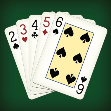 Düz gelen iki altı - illüstrasyon iskambil vektör