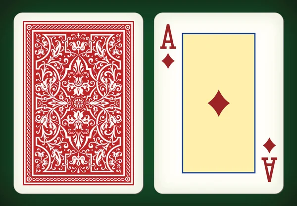 Бубновый туз - векторная иллюстрация игральных карт — стоковый вектор