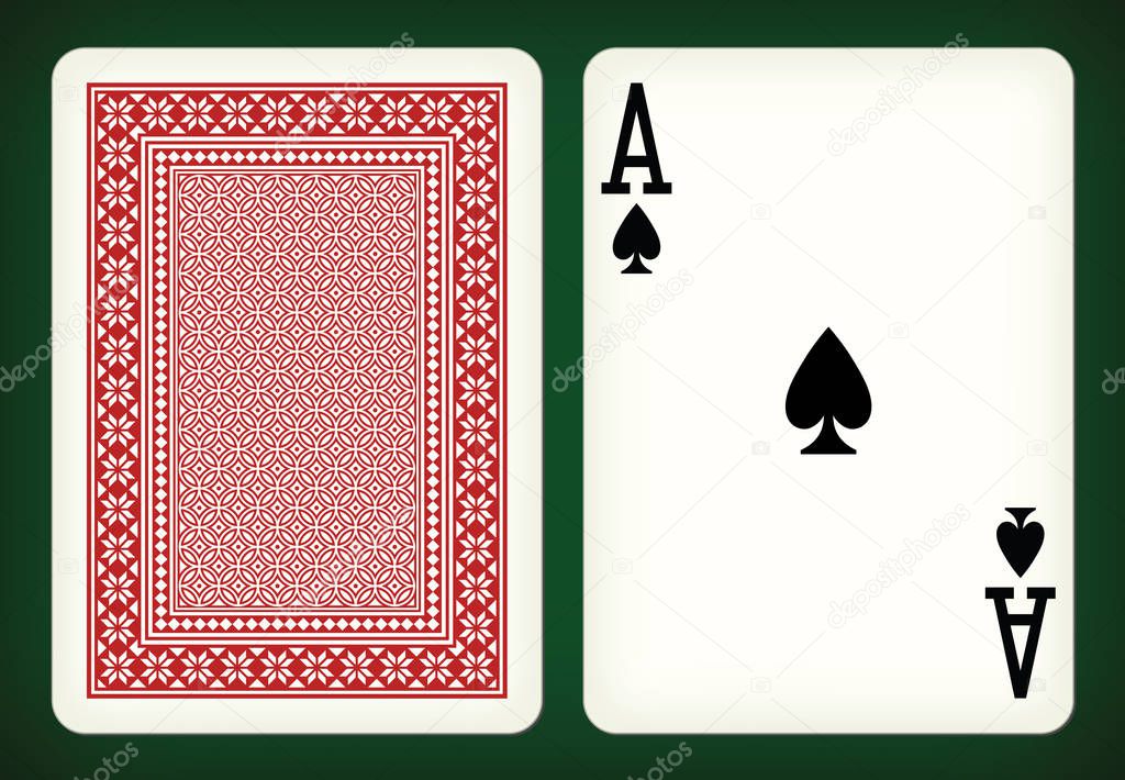 Ace of spades - playing cards vector illustration