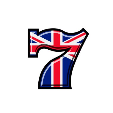 Slot makinesidir union jack bayrak illüstrasyon vektör
