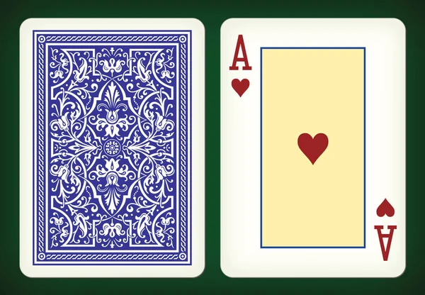 Eso srdcové - hraní karet vektorové ilustrace — Stockový vektor