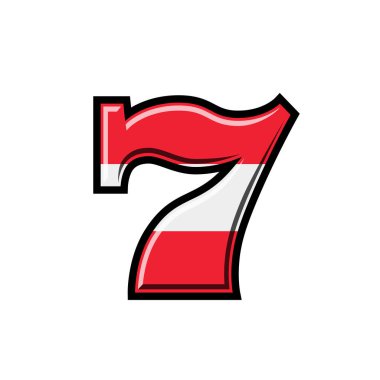 Slot makinesidir Avusturya bayrağı illüstrasyon vektör